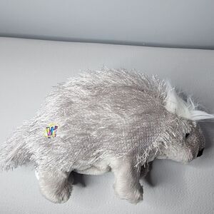 Ganz Plush Porcupine Small Gray White Webkinz Cute Stuffed Animal Fuzzy, No Code